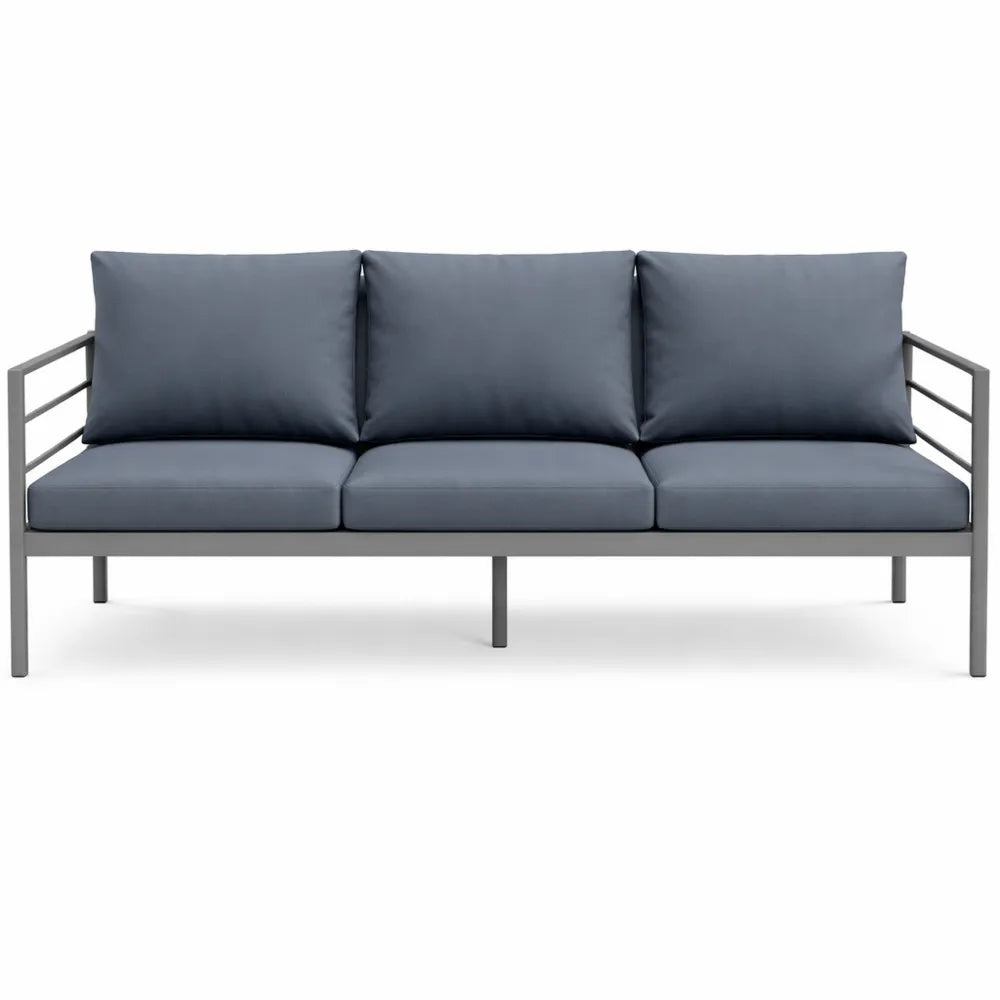 Sofa de Jardin 3 Places en Aluminium avec Coussins