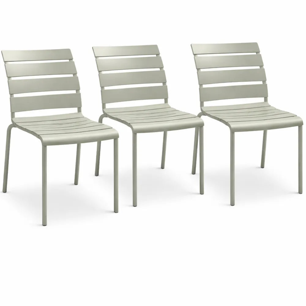 Ensemble de 4 chaises de jardin empilables vertes avec lattes