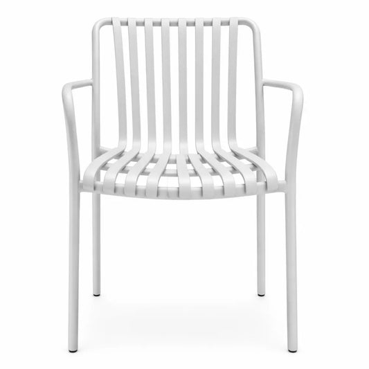 Ensemble de 4 chaises de jardin extérieures empilables avec accoudoirs, résistantes aux intempéries