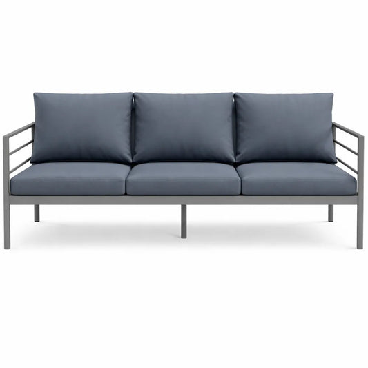 Sofa de Jardin 3 Places en Aluminium avec Coussins