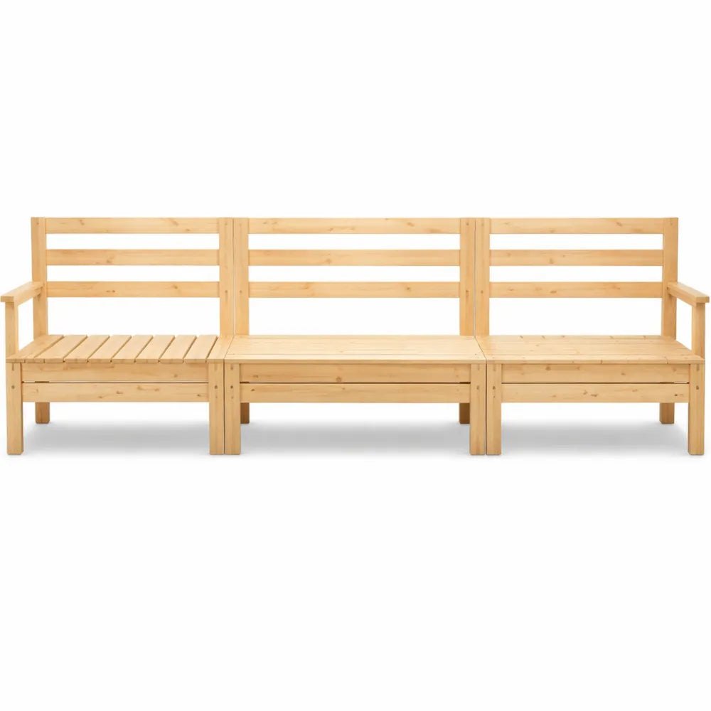 Canapé d'angle extérieur 3 places en bois de pin